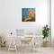 Stupell Industries Safari Lion Abstract Shape Collage Blue Orange Canvas Wall Art